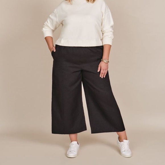 Apiece Apart Riva Wide-Leg Pants Black 22 - Picture 1 of 5